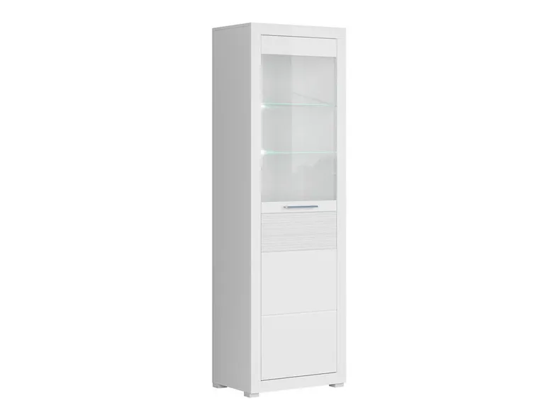 Стелаж BRW Flames, 201х63х42 см, білий глянець REG1W-BIP фото №1