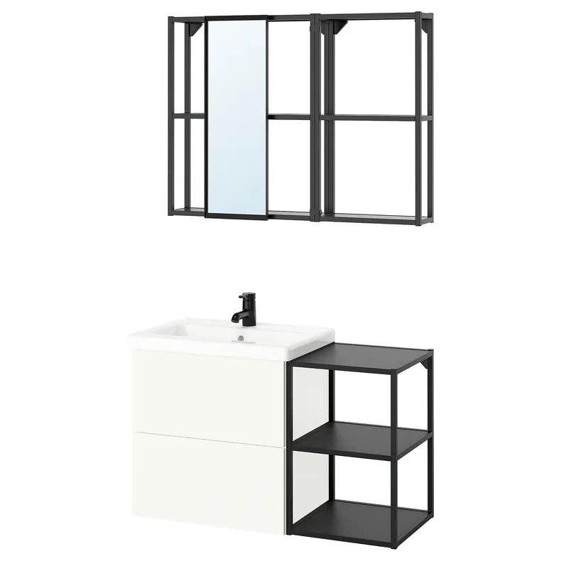 IKEA ENHET ЭНХЕТ, ванная, антрацит / белый, 102x43x65 см 295.475.61 фото №1