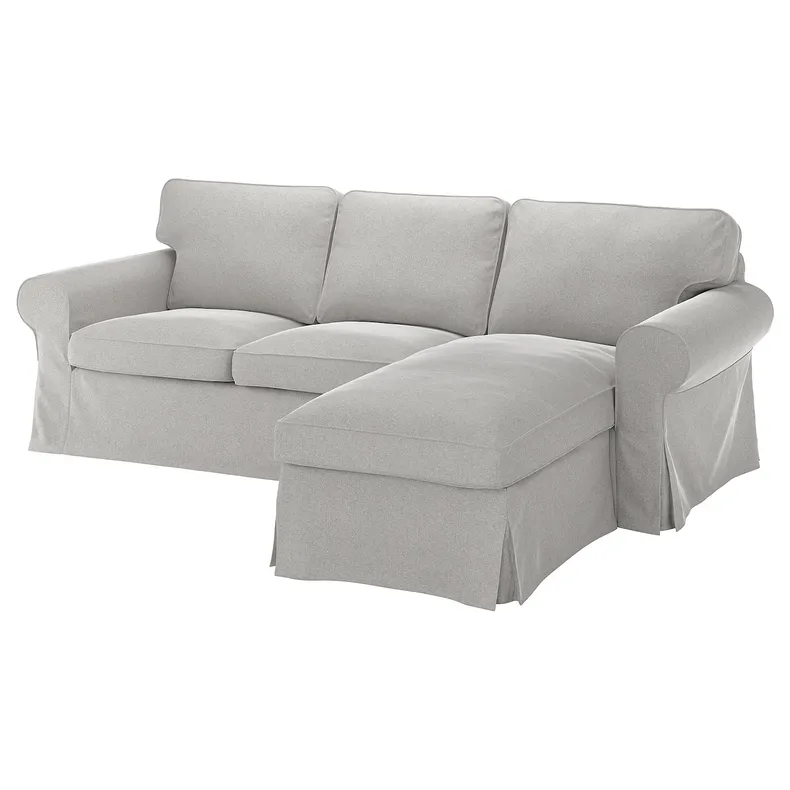 IKEA EKTORP ЕКТОРП, чохол для 3-місного дивана, з шезлонгом/Tallmyra білий/чорний 905.170.70 фото №1