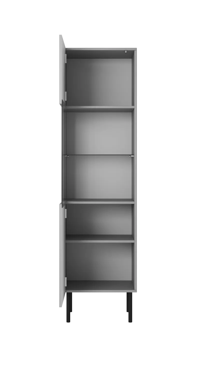 Витрина HALMAR ASENSIO W-1 50x42 см, светлый серый, ножки : черные фото №5