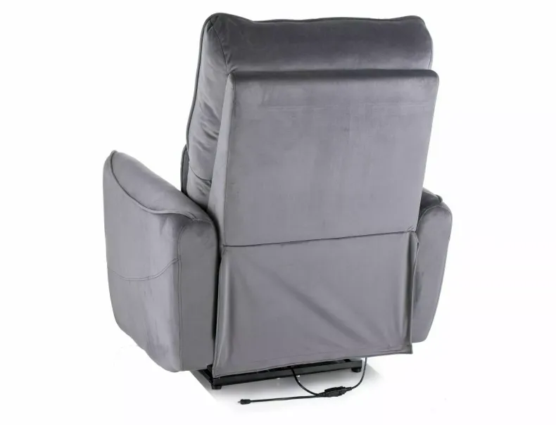 Раскладное кресло бархатное SIGNAL ZEPHYR Velvet, Bluvel 14 - серый фото №4
