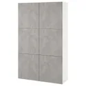 IKEA BESTÅ БЕСТО, комбинация для хранения с дверцами, белый Kallviken / светло-серый имитация бетона, 120x42x193 см 394.216.60 фото thumb №1