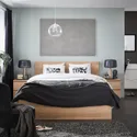 IKEA MALM МАЛЬМ, каркас кровати с матрасом, Шпон беленого дуба / древесина средней лиственной породы Åbygda, 140x200 см 295.440.77 фото thumb №4