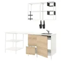 IKEA ENHET ЭНХЕТ, кухня, белый / имит. дуб, 223x63.5x222 см 793.378.29 фото thumb №1