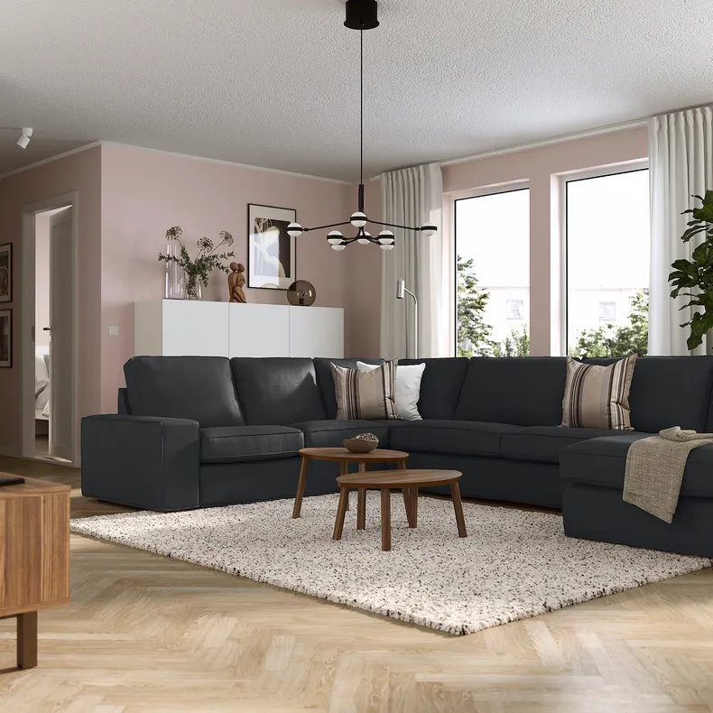 IKEA KIVIK КИВИК, угл диван, 6-местный диван+козетка, Трезунд антрацит 994.828.77 фото №2
