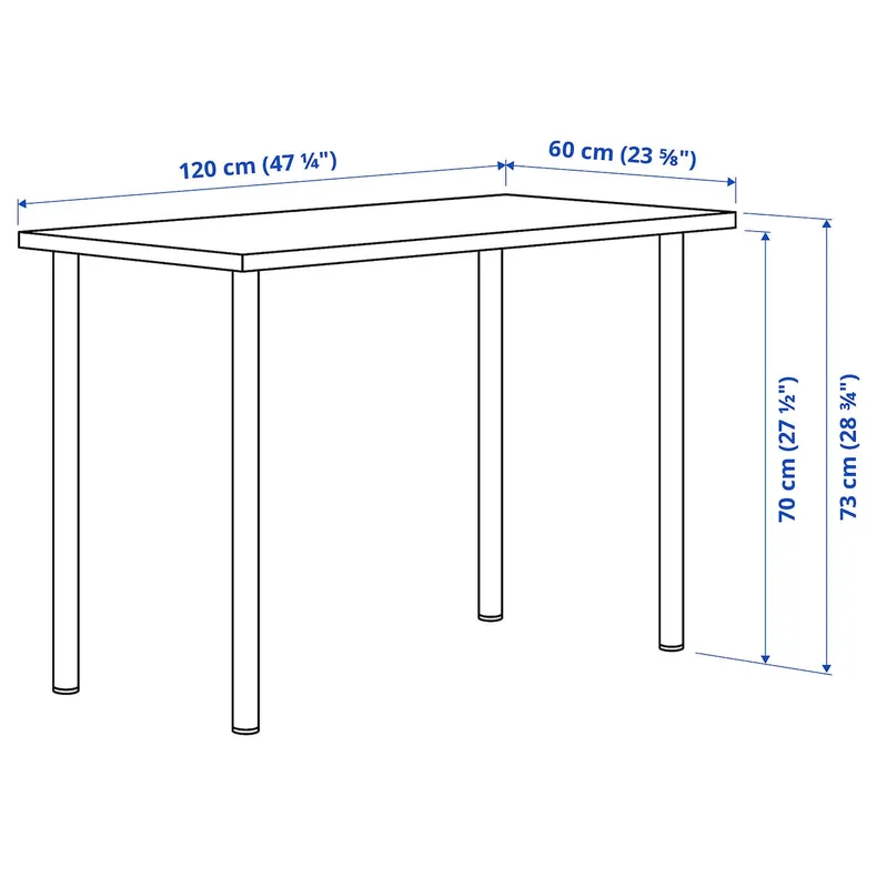 IKEA LAGKAPTEN ЛАГКАПТЕН / ADILS АДІЛС, письмовий стіл, Чорний/коричневий/чорний, 120x60 см 494.170.21 фото №5