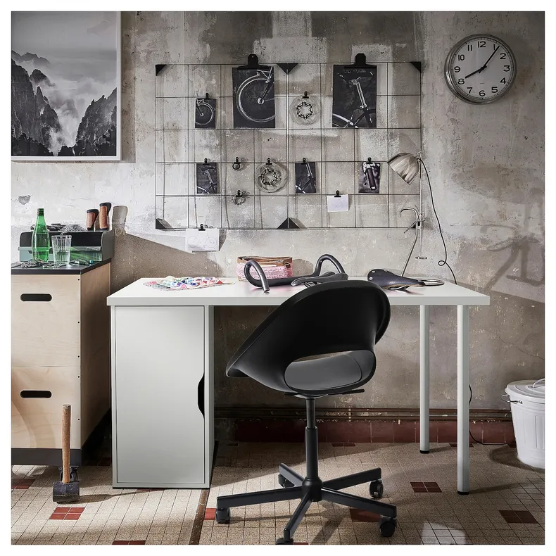 IKEA LAGKAPTEN ЛАГКАПТЕН / ALEX АЛЕКС, письменный стол, белый, 140x60 см 095.215.95 фото №2