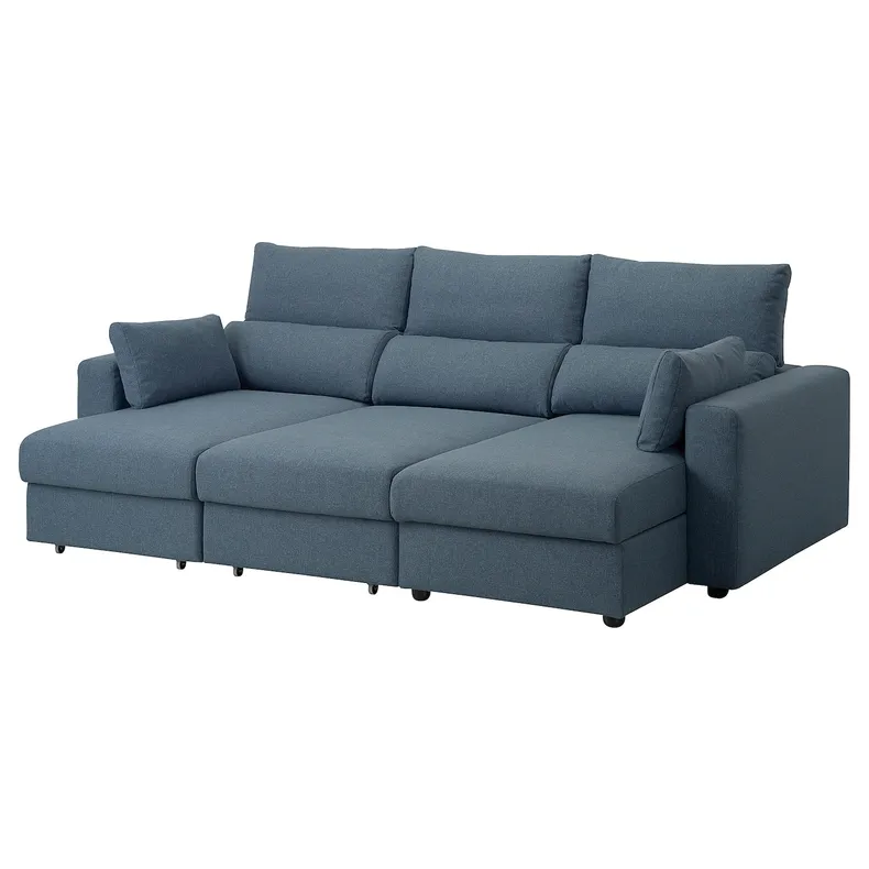 IKEA ESKILSTUNA ЭСКИЛЬСТУНА, 3-местный диван с козеткой, Окрашенный в синий цвет 995.201.91 фото №2