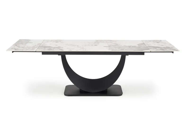 Розкладний стіл HALMAR FERNANDO 160-240х92 с м, стільниця - білий мармур, ніжки - чорні фото №1