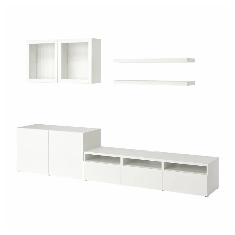 IKEA BESTÅ БЕСТО, LACK лаКК, комбінація шафа для телевізора, білий, 300x42x195 см фото №1