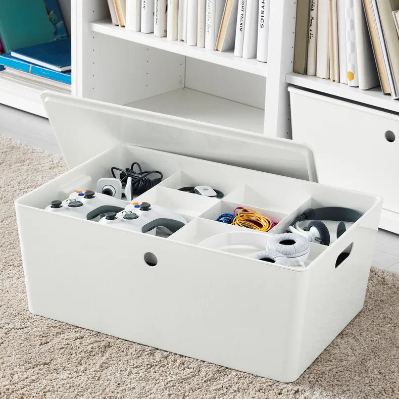 IKEA KUGGIS КУГГІС, коробка з кришкою, білий, 37x54x21 см 895.612.00 фото №6