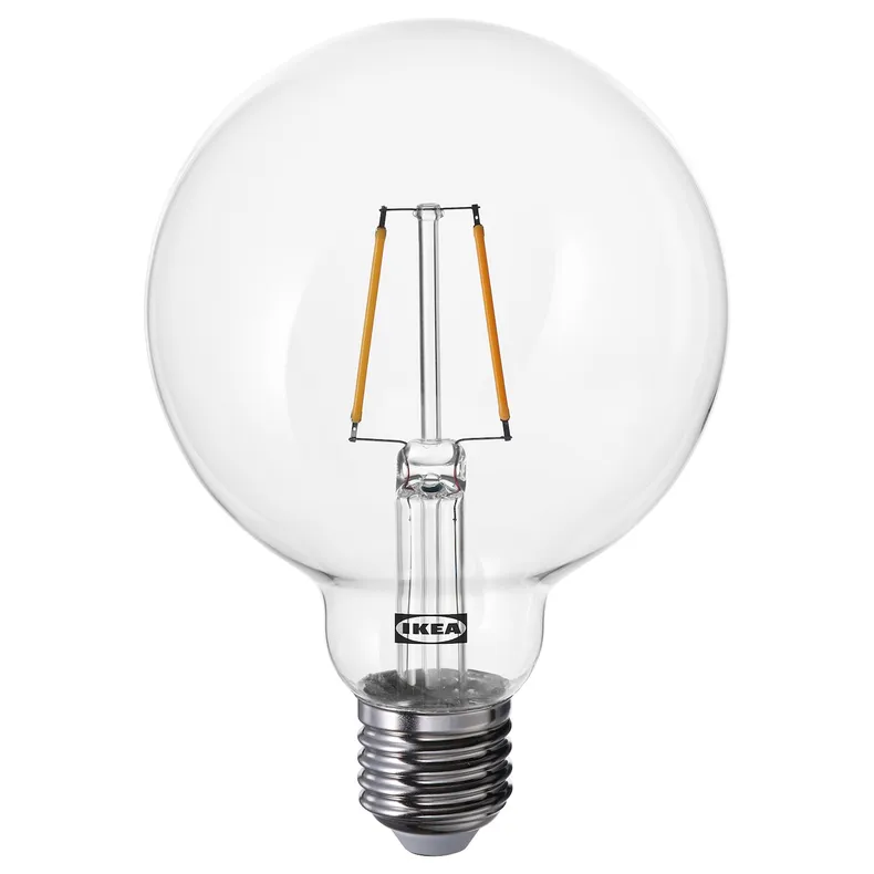 IKEA LUNNOM ЛУННОМ, светодиодная лампочка E27 150 лм, прозрачный шар, 95 мм 605.393.04 фото №1