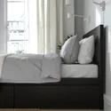IKEA MALM МАЛЬМ, каркас кровати+2 кроватных ящика, черный / коричневый / Lindbåden, 140x200 см 994.949.55 фото thumb №5