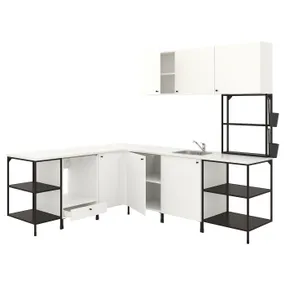 IKEA ENHET ЭНХЕТ, угловая кухня, антрацит / белый 593.381.27 фото