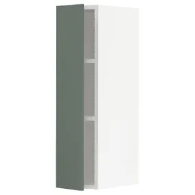 IKEA METOD МЕТОД, навесной шкаф с полками, белый / бодарский серо-зеленый, 20x80 см 994.602.34 фото