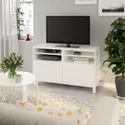 IKEA BESTÅ БЕСТО, тумба для телевізора з дверцятами, білий / ЛАППВІКЕН / СТУББ білий, 120x42x74 см 390.683.34 фото thumb №3