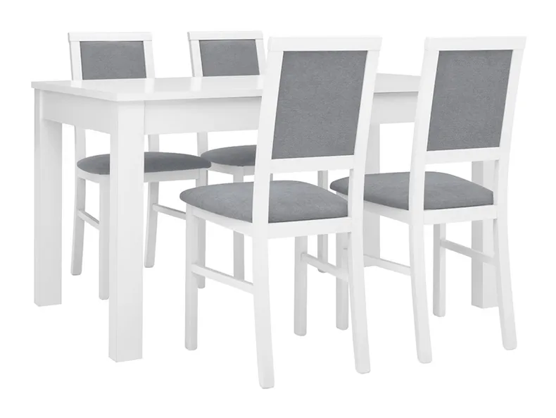 BRW Комплект: стіл 140-180х80 см + 4 стільці BRW ROBI, сірий/білий STO/BRYK2_4ROBI-BAL/TX098 фото №3