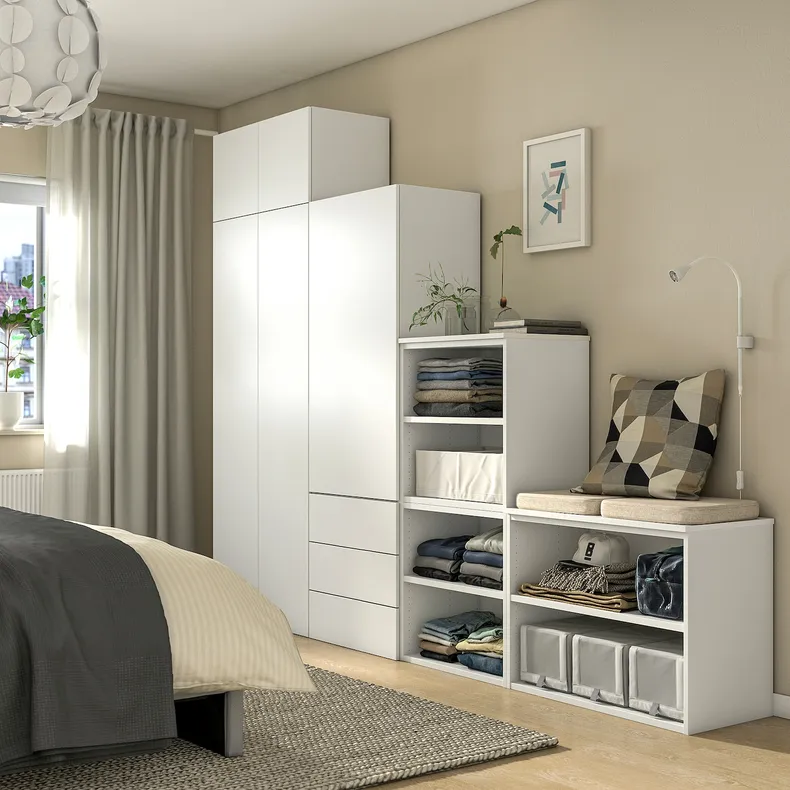 IKEA PLATSA ПЛАТСА, гардероб с 5 дверями / 3 ящиками, белый / фонен белый, 280x42x221 см 594.221.97 фото №2
