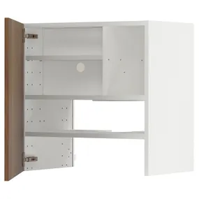 IKEA METOD МЕТОД, настінн шаф д / витяжки з полиц / дверц, білий / Tistorp імітація коричневого горіха, 60x60 см 995.195.12 фото