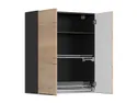 BRW Кухонный верхний шкаф Sole L6 80 см со сливом двухдверный дуб галифакс натур, Черный/дуб галифакс натур FM_GC_80/95_L/P-CA/DHN фото thumb №3