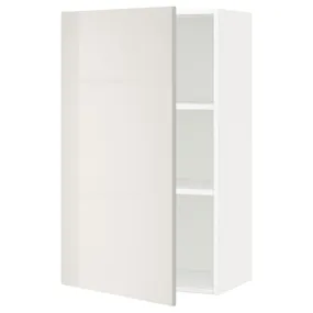 IKEA METOD МЕТОД, шафа навісна із полицями, білий / Ringhult світло-сірий, 60x100 см 994.563.74 фото