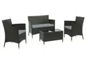 BRW Комплект садовой мебели Lisbon из техноротанга стол диван + 2 кресла с подушками 091650 фото thumb №2