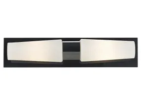 BRW Настінний світильник Brastad LED 2-точковий металевий для ванної кімнати чорний 073660 фото