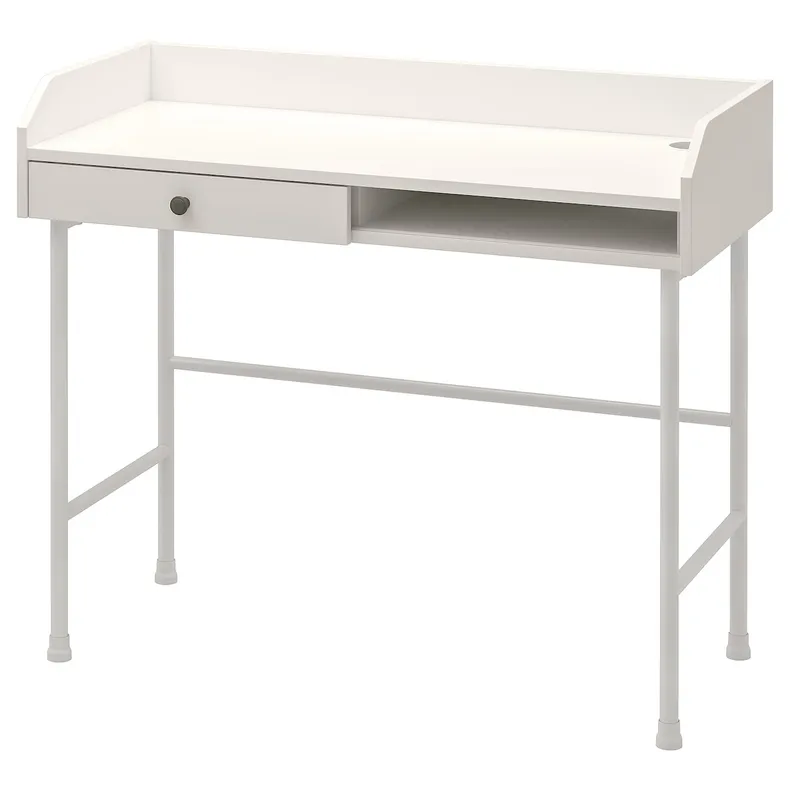 IKEA HAUGA ХАУГА, письмовий стіл, білий, 100x45 см 904.776.77 фото №1