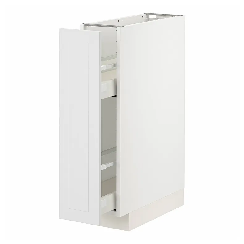 IKEA METOD МЕТОД / MAXIMERA МАКСИМЕРА, напольный шкаф / выдвижн внутр элем, белый / Стенсунд белый, 20x60 см 294.094.80 фото №1