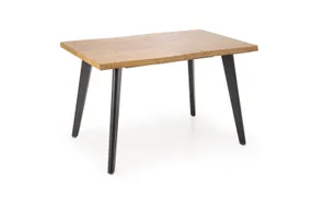 Кухонний стіл розкладний HALMAR DICKSON 150-210/90 см, стільниця - натуральний дуб, ніжки - чорні фото