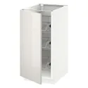 IKEA METOD МЕТОД, напольный шкаф / проволочные корзины, белый / светло-серый, 40x60 см 894.628.08 фото thumb №1