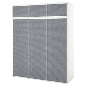 IKEA PLATSA ПЛАТСА, гардероб с 6 раздвижными дверями, белый ларколлен / темно-серый, 180x57x221 см 094.941.58 фото