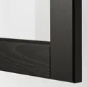 IKEA METOD МЕТОД, навесной шкаф / полки / 2стеклян двери, черный / Лерхиттан с черными пятнами, 60x80 см 694.644.79 фото thumb №2