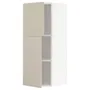 IKEA METOD МЕТОД, навісна шафа з полицями / 2 дверцят, білий / хавсторпський бежевий, 40x100 см 194.624.68 фото