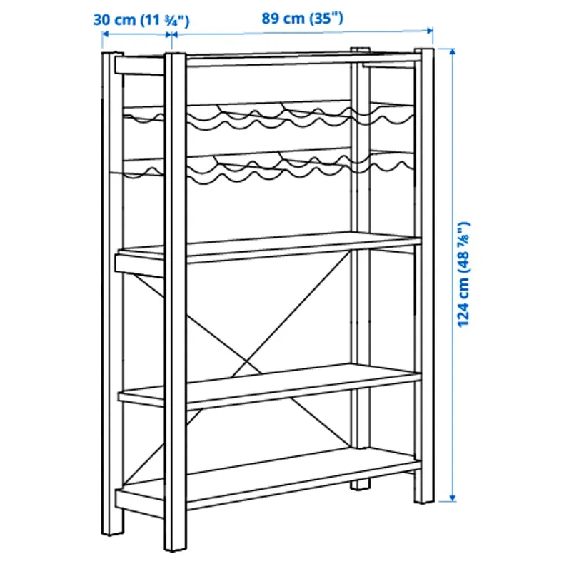 IKEA IVAR ІВАР, 1 секція/полиці/підставки д/пляшок, сосна, 89x30x124 см 194.038.17 фото №4