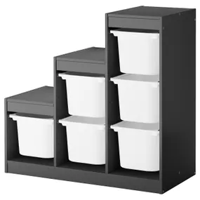 IKEA TROFAST ТРУФАСТ, комбинация д/хранения, серый/белый, 99x44x94 см 895.268.67 фото