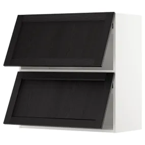 IKEA METOD МЕТОД, навесной шкаф / 2 дверцы, горизонтал, белый / Лерхиттан с черными пятнами, 80x80 см 493.920.30 фото
