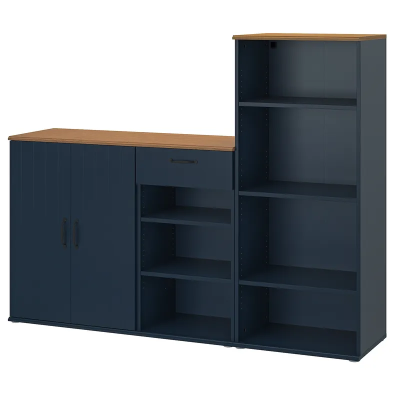 IKEA SKRUVBY СКРУВБЮ, шафа, чорно-синій, 180x140 см 895.613.37 фото №1