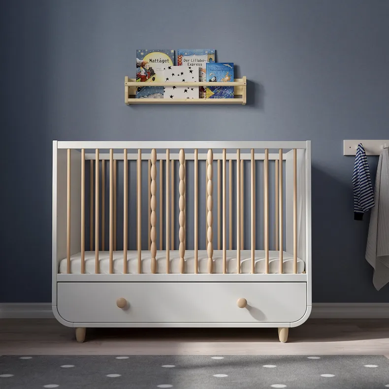 IKEA MYLLRA МЮЛЛЬРА, дитяче ліжко з шухлядами, білий, 60x120 см 904.835.84 фото №9