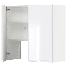 IKEA METOD МЕТОД, настінн шаф д / витяжки з полиц / дверц, білий / ВОКСТОРП глянцевий / білий, 80x80 см 695.043.62 фото