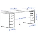 IKEA LAGKAPTEN ЛАГКАПТЕН / ALEX АЛЕКС, письменный стол, Черный/коричневый/белый, 200x60 см 294.176.87 фото thumb №6