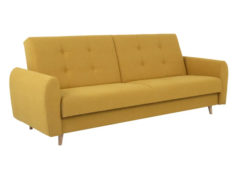 BRW Тримісний розкладний диван Tova з ящиком для зберігання жовтий, Кашемір 14 WE-TOVA-3K-G2_BBA410 фото №2