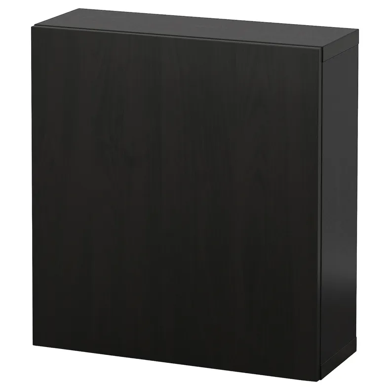 IKEA BESTÅ БЕСТО, настінна комбінація шаф, чорно-коричневий / ЛАППВІКЕН чорно-коричневий, 60x22x64 см 494.296.65 фото №1