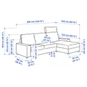 IKEA VIMLE ВІМЛЕ, 3-місний диван із кушеткою, з широкими підлокітниками з узголів'ям / САКСЕМАРА світло-синій 594.014.73 фото thumb №7