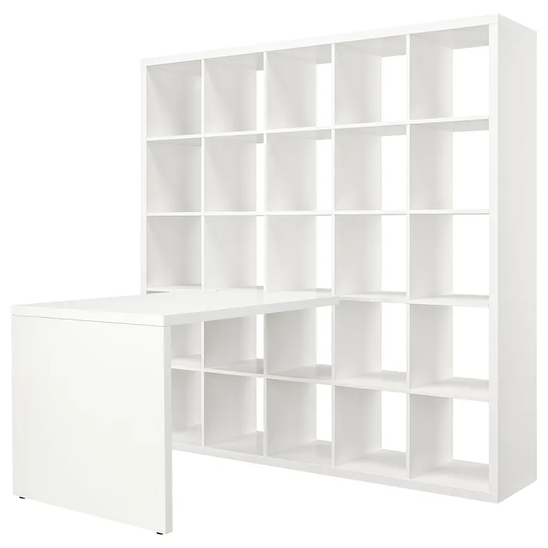 IKEA KALLAX КАЛЛАКС, письмовий стіл, комбінація, білий, 182x154x182 см 595.135.69 фото №1
