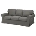 IKEA EKTORP ЕКТОРП, чохол для 3-місного дивана, ХАКЕБУ темно-сірий 205.652.05 фото thumb №2