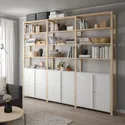 IKEA IVAR ИВАР, 3 секции / шкаф / полки, сосна / белый, 259x30x226 см 094.039.45 фото thumb №2