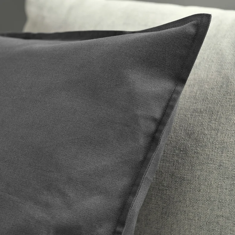IKEA GURLI ГУРЛІ, чохол на подушку, темно-сірий, 50x50 см 004.746.97 фото №4