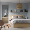 IKEA MALM МАЛЬМ, каркас ліжка з матрацом, Шпон з мореного дуба / Валевог середньої твердості, 180x200 см 395.441.33 фото thumb №3