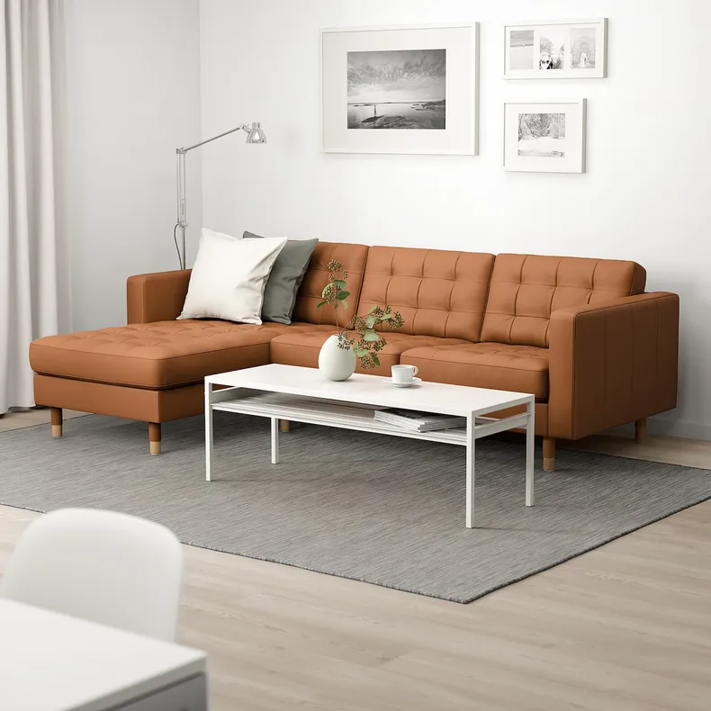 IKEA LANDSKRONA ЛАНДСКРУНА, 3-місний диван, з шезлонгом/Гранн/Бомстад золото-коричневий/металл 192.726.37 фото №2